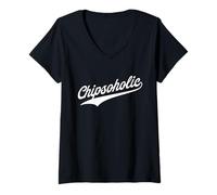 Donna Chipsoholic - When you just can't stop eating Chips Maglietta con Collo a V