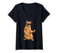 Donna Chitarra Cat Air Maglietta con Collo a V