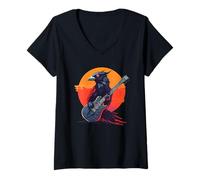 Donna Chitarra elettrica Bird per Rock and Roll Fun Maglietta con Collo a V