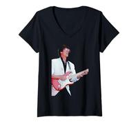 Donna Chitarra Hank Marvin Shadows Apache Legend Live 1989 Maglietta con Collo a V