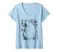 Donna Chonkers The Massive 2000-Pound Sea Lion Ink Sketch Maglietta con Collo a V
