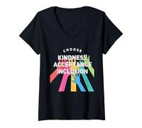 Donna Choose Kindness Acceptation Inclusion Orange Unity Day Maglietta con Collo a V