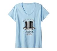 Donna Chopin Poeta del Pianoforte Musica Classica Maglietta con Collo a V