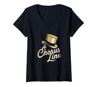 Donna Chorus Line Retro Musical Theatre Classic Broadway Theatre Maglietta con Collo a V