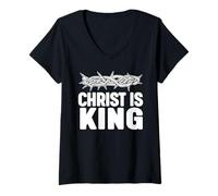 Donna Christ is King Maglietta con Collo a V