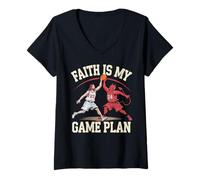 Donna Christian Basketball Amante Religioso Baller Gesù Cristo Maglietta con Collo a V