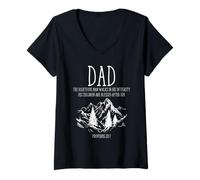 Donna Christian Dad Proverbs 20:7 Idea For Dad Bibbia Verse Maglietta con Collo a V