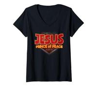 Donna Christian Men Jesus Prince of Peace Mighty Counselor Maglietta con Collo a V