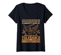 Donna Christian - Tolerance & Understanding - Christian Maglietta con Collo a V