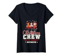 Donna Christmas Crew Making Memories Together Adulto Divertente Bere Maglietta con Collo a V
