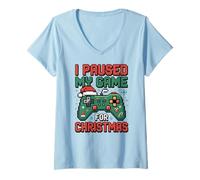 Donna Christmas Gamer Fun Gaming Citazione Maglietta con Collo a V