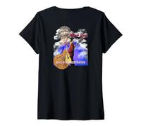 Donna Chuck Berry_002_Back Printed Maglietta con Collo a V