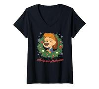 Donna Chuck E. Cheese Christmas Merry And Mischievous Jasper Maglietta con Collo a V