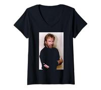 Donna Chuck Norris Walker Texas Ranger Attore ed Esperto di Arti Marziali Maglietta con Collo a V