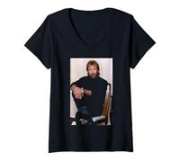 Donna Chuck Norris Way of The Dragon Attore ed Esperto di Arti Marziali Maglietta con Collo a V