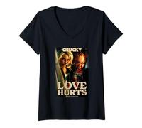 Donna Chucky And Tiff Love Hurts Maglietta con Collo a V