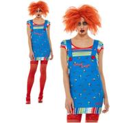 Donna Chucky Costume Bambini Play Halloween Autorizzato Vestito Salopette