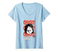 Donna Chucky Halloween Design Vuoi Giocare? Maglietta con Collo a V