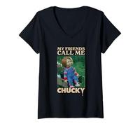 Donna Chucky My Friends Call Me Chucky Maglietta con Collo a V