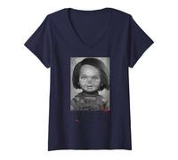 Donna Chucky School Photo Best Smile Class Of 1991 Black And White Maglietta con Collo a V