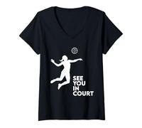 Donna Ci Vediamo in Tribunale Mangiare Dormire pallavolo Squadra Giocatore Corrispondenza Maglietta con Collo a V