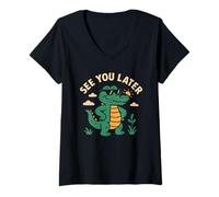 Donna Ci vediamo più tardi Alligator Ultimo giorno di scuola dopo Alligatore Maglietta con Collo a V