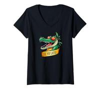 Donna Ci vediamo più tardi Alligator Ultimo giorno di scuola dopo Alligatore Maglietta con Collo a V