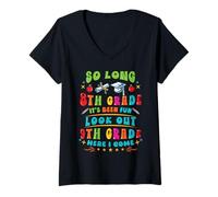 Donna Ciao 9th Grade So Long 8th Fun Graduation Ritorno a scuola Maglietta con Collo a V