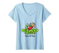 Donna Ciao Bella Taste of Italy Green Fun Foodie Design Maglietta con Collo a V