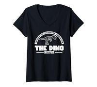 Donna Ciao! Lets Go Get That Dino Research Dino Institute Maglietta con Collo a V