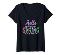 Donna Ciao Primavera Cool Vibes Maglietta con Collo a V