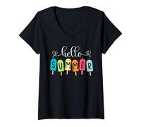 Donna Ciao Summer Vacation ghiaccioli gelato Vacanza al mare Maglietta con Collo a V