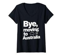 Donna Ciao, Trasferirsi in Australia Maglietta con Collo a V