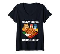 Donna Cibo Italiano Questa è la mia crostata Maglietta con Collo a V