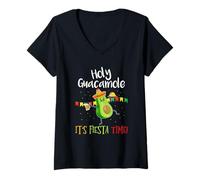 Donna Cinco de Mayo - Holy Guacamole Its Mexican Fiesta Time Maglietta con Collo a V