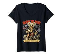 Donna Cinese Crested Giro Moto Giocare Calcio Calcio DIGOR Maglietta con Collo a V