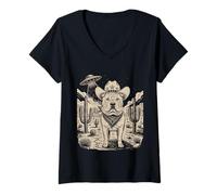 Donna Cinese Shar Pei Proprietario Appassionato Amante dei Cani Shar Pei Cinese Maglietta con Collo a V