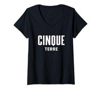 Donna Cinque Terre Maglietta con Collo a V