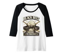 Donna Cintura Nera all'Uncinetto Craft Humor Crocheters Yarn Mastery Maglia con Maniche Raglan