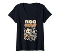 Donna Cinturino Skeleton per Bambini Boo Crew Maglietta con Collo a V