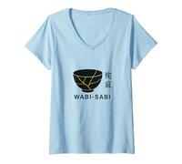 Donna Ciotola Minimalista Wabi Sabi Giapponese Kintsugi Zen Imperfection Maglietta con Collo a V