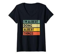 Donna Citazione Personalizzata Divertente I'm Albert Doing Albert Things Maglietta con Collo a V