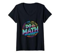 Donna Citazione positiva Slogan Inspiring Love Hope Fear Do The Math Maglietta con Collo a V