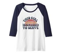 Donna Citazione Sorella Missionaria LDS This Girl Called To Serve Maglia con Maniche Raglan