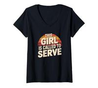 Donna Citazione Sorella Missionaria LDS This Girl Called To Serve Maglietta con Collo a V
