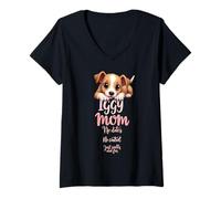 Donna Citazione umoristica divertente di Iggy Mom Dog Italian Greyhound Maglietta con Collo a V