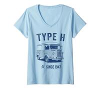 Donna Citroën Tipo H Retro Van 1947 Maglietta con Collo a V