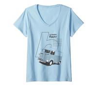 Donna Citroën Type H Retro Francia Van Promo Vista Frontale Maglietta con Collo a V