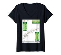 Donna Città del Messico EcoLines Art Souvenir Maglietta con Collo a V