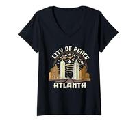 Donna Città della Pace Atlanta Souvenir Uomo Donna Georgia Atlanta Maglietta con Collo a V
